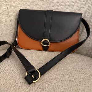 Ulla Johnson Elegant Black and Tan Crossbody Bag